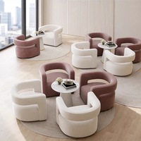 Fauteuil d'appoint moderne rembourré avec dossier incurvé ouvert et assise rembourrée pour salon, chambre, hall d'hôtel et réception