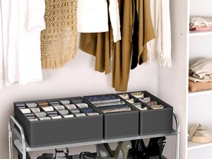 4 Set Foldable Fabric Underwear <b>Drawer</b> Organizer Dividers <b>for</b> Closet Organization and <b>Storage</b> - Product Image 5