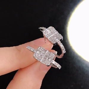 Pendientes de aro con forma de diamante para mujer, joyería de moda, 2023 quilates VS Diamante, delicada, Huggie, venta al por mayor - Product Image 2