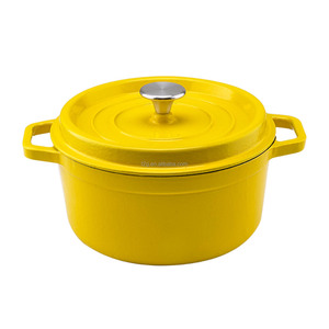 Casserole ronde grande capacité à double poignée, en fonte émaillée antiadhésive, type Dutch Oven - Product Image 1