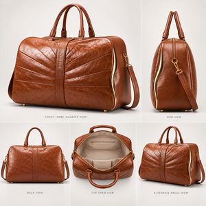Sac de voyage week-end rétro personnalisé en toile avec poignée en cuir PU, sac fourre-tout grande capacité, fabricant OEM - Product Image 2