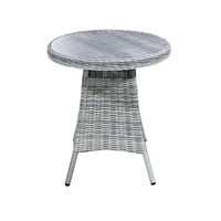 Table à manger moderne en rotin la plus vendue 2026, finition en céramique et verre avec revêtement en poudre, couleur personnalisable - Mobilier de camping extérieur Hoping