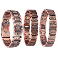 Pulsera Magnética de Cobre Puro Ajustable al por Mayor, Diseño de Cruz Vintage, Unisex, Alivio del Dolor de Artritis, Certificada