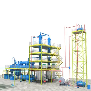 Advanced Technology Waste Tire Plastic Pyrolysis Oil Distillation To Diesel Refinery Plant