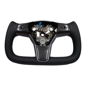 พวงมาลัยคาร์บอนไฟเบอร์รูปตัวยูสำหรับรถเทสล่า รุ่น Y และรุ่น 3 สไตล์รถแข่ง - Product Image 1