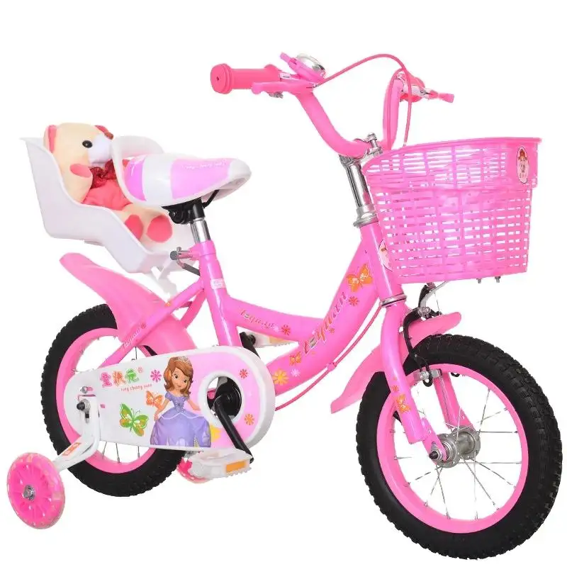 Bicicleta para niños de princesa multicolor encantadora de 12 pulgadas, bicicleta para niños, bicicleta para niños