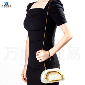 2025 phụ nữ duy nhất Vai Crossbody Túi đặc biệt hình Vỏ Acrylic đám cưới ăn tối ly hợp với PU lót cho mùa xuân - Product Image 6