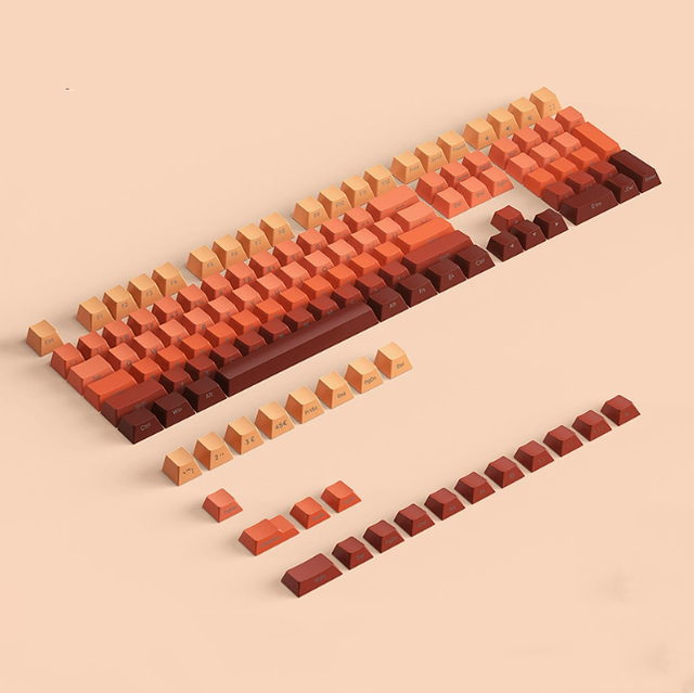 Hot Gradient PBT Side Engraved Translucent Mechanical Keyboard Keycaps Customized Thermal Sublimation Universal Layout Keycaps