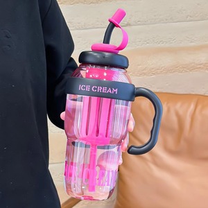 Mùa hè xách tay nhựa rơm cup với công suất lớn xử lý New trực tiếp uống đồ dùng cho cắm trại - Product Image 6