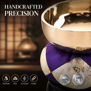 Cuenco tibetano japonés Orin hecho a mano de latón, campana de altar budista redonda para meditación zen, sanación por sonido, venta al por mayor - Product Image 3