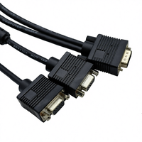 Cable COMTON VGA Macho a 2 Hembra DB9, Revestimiento de PVC, Conductor de Cobre Libre de Oxígeno, Blindaje de Aluminio/Lámina Metálica, 2 Metros de Longitud para Samsung