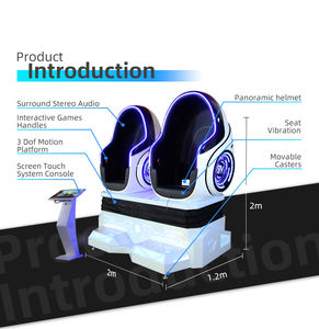 YHY Promotion à prix réduit : Équipement de réalité virtuelle 2 places, simulateur de manèges de montagnes russes, fauteuil œuf VR 9D - Product Image 6