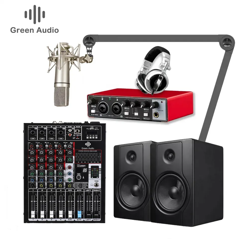 最新のプロフェッショナルオーディオセットミュージックホームスタジオモニター録音マイクマイクヘッドフォン機器キット