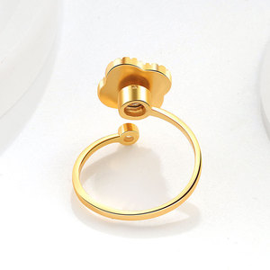 Bague anti-anxiété rotative et ajustable en forme de trèfle à quatre feuilles, design simple, plaquée or 18 carats, bijoux pour filles et femmes - Product Image 3