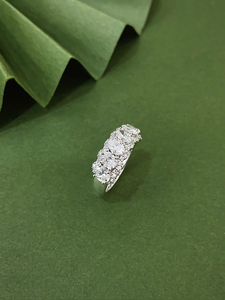 Anillo de Diamantes Naturales Reales de Oro Blanco de 18K LUOWEND para Mujer - Product Image 4