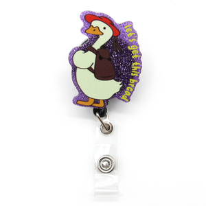 Carretes de insignia divertidos Retráctil Silly Goose Cow Turtle Badge Holder para enfermera Enfermería Nombre Etiqueta Tarjeta Accesorios Glitter Badge Reel - Product Image 5