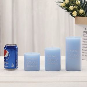 Múltiples colores, diferentes tamaños, círculo decorativo para el hogar, vela de Pilar Redondo, velas de pilar de marfil, vela de pilar de silicona de bajo precio - Product Image 1