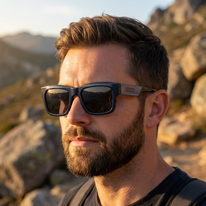 Gafas de Sol Polarizadas Lafite con Marco Cuadrado para Hombre, Protección UV400, Marco de Plástico y Metal Negro, Lentes TAC, Uso en Exteriores - Product Image 3
