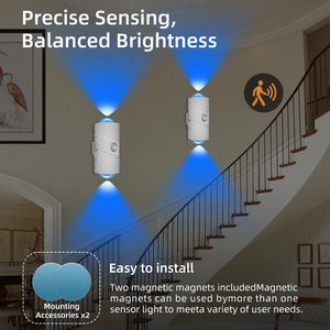 LED Light Wall Lamp Button <b>Controlled</b> Rechargeable Magnetic Design Dimmable 7-color <b>RGB</b> Sensor Night Light for Apartment Home - Product Image 2