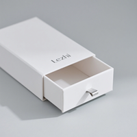 Boîte cadeau en carton rigide avec couvercle coulissant personnalisé de luxe, petite boîte à tiroir avec ruban pour bijoux, bougies, cosmétiques