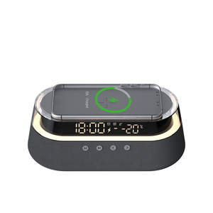 KUANGXIANG – Haut-parleur <span class=keywords><strong>audio</strong></span> professionnel 6-en-1 10W avec technologie de pointe, chargeur sans fil et réveil - Product Image 1