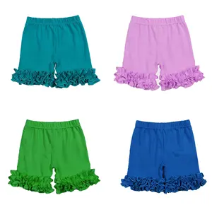 Baby Toddler Kids Ruffle Bummies summer cotton short ready to ship Girls Ruffle Shorts Set