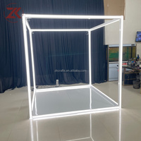 ZKAI Boîte de photomaton portable en métal noir avec éclairage LED pour la photographie d'événements et les arrière-plans de mariage