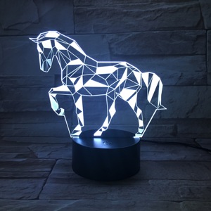 Unicorno personalizzato RGB Kids Room Creative Usb 3AA batteria <span class=keywords><strong>3D</strong></span> Illusion Base in acrilico tavolo da scrivania per bambini lampada a luce notturna a LED - Product Image 1