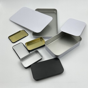 Logo personalizzato 70mm quadrato Push-pull coperchio scorrevole scatola di latta scatola portaoggetti rettangolare goffratura stampa personalizzata - Product Image 5