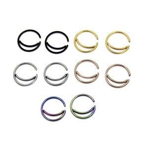 Stainless Steel Moon <b>Nose</b> <b>Rings</b> 8mm Rainbow Black Gold <b>Silver</b> <b>Nose</b> Jewelry For Piercing Fashion Accessory - Product Image 2