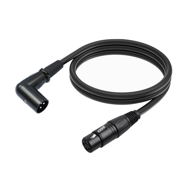 ODM Customization High Quality Zinc Alloy Shell 3-Pin 90-Degree XLR Male Female Audio Cable Dual Shielded Balanced Mixer