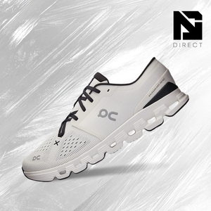 Chaussures de sport de luxe On Cloud X 4 'ivoire noir', respirantes, à lacets, pour la marche et la course - Product Image 1