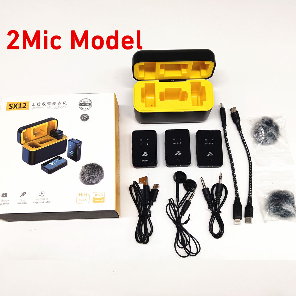 SX12 (2 Mic for IOS Type C +battery case) -Black