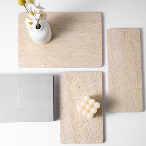 Ost-bandeja de travertine amarillo hecha a mano para decoración del hogar, bandeja de joyería de estilo nórdico beige vintage con piedra natural popular - Product Image 5