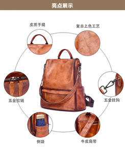 AndoBag <b>Backpacks</b> for Women Man Unisex Genuine Cow <b>Leather</b> Shoulder Bag Fashion <b>Large</b> Capacity Travel <b>Backpack</b> 3002 - Product Image 5