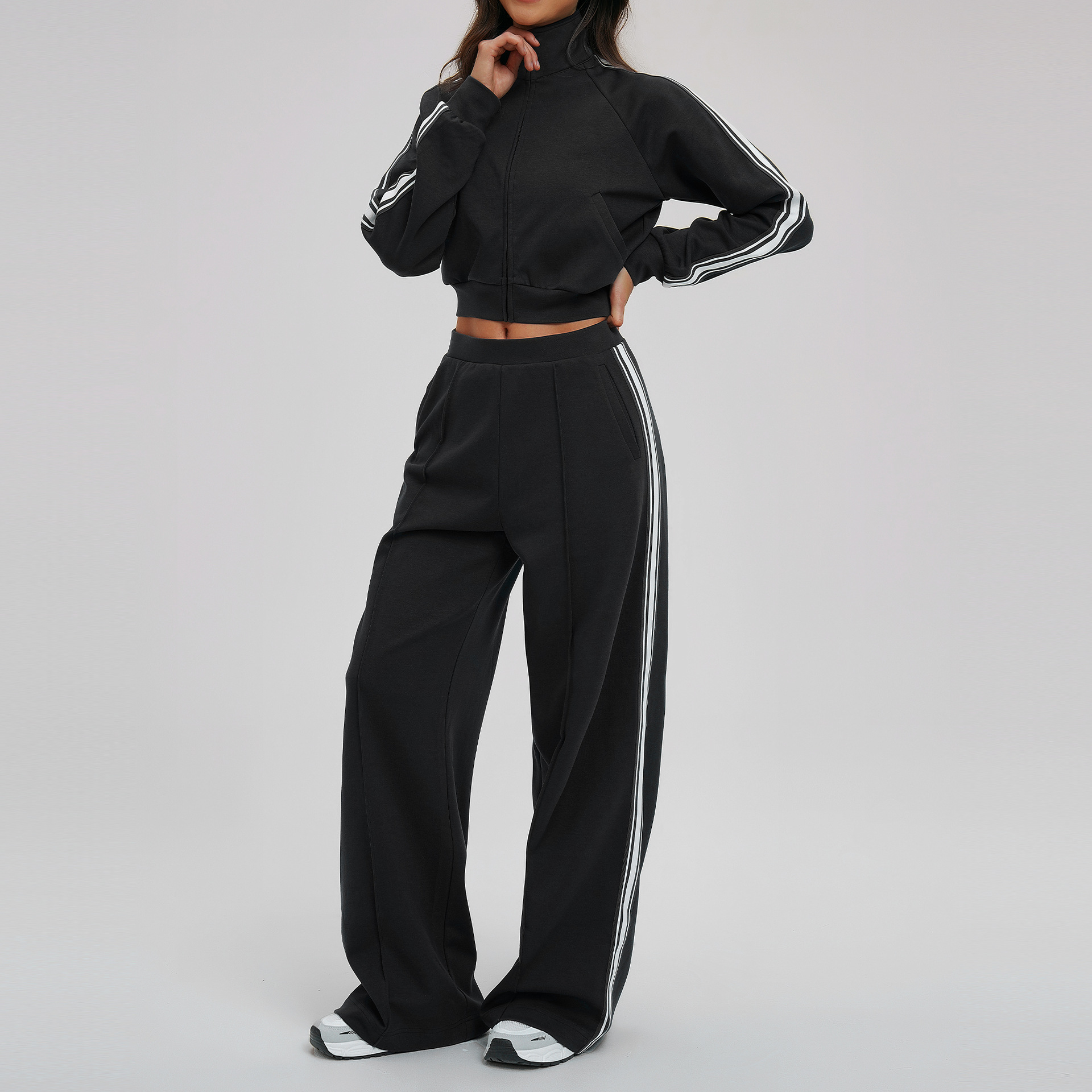 2519 cappotto 2519 pantaloni - contrasto bianco e nero