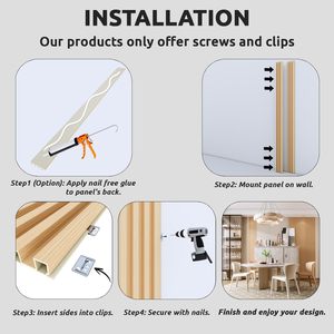 Panneau mural intérieur de style moderne, grille imperméable en composite bois-plastique WPC, panneau cannelé pour la décoration intérieure, hôtels - Product Image 2