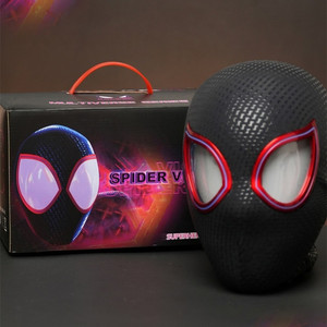 <span class=keywords><strong>Masque</strong></span> d'Araignée aux Yeux Lumineux Mobiles, <span class=keywords><strong>Masque</strong></span> de Cosplay Héro Taille Unique à Télécommande pour Super-Héros, pour Enfants et Adultes - Product Image 1