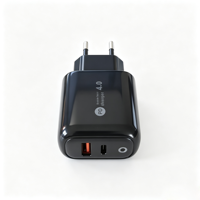 Charger Dinding USB-A Tipe C Dual Port 12W 5V 2A Colokan EU untuk Pengisian Daya Kamera, Speaker, dan Power Bank