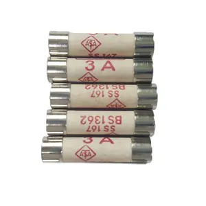 BS1362 3pins UK plug fuse TOWELL sand Fuses with copper cap Ceramic Fuse 3A 5A 7A 10A 13A size 6*25 25*5.74MM 1000pcs/Bag