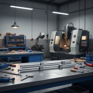 Kit de rail linéaire SBR25 1200mm avec 4 blocs de glissière à roulement entièrement supportés pour découpe et perçage d'axe - Product Image 2