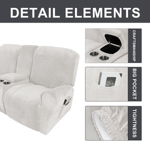 أغطية أريكة قابلة للتمدد من القطيفة مكونة من 8 قطع للبيع بالجملة، مناسبة لغرفة المعيشة العصرية ومسرح المنزل والسينما - Product Image 2