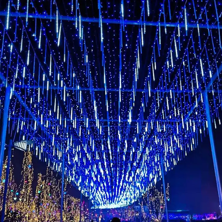 Luzes de led estilo chuva de meteoros, para decoração de natal, para áreas externas, estilo árvore, para festas de fim de ano, para jardim