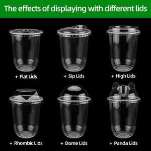 Vasos de Plástico Desechables Personalizados con Logotipo para Bebidas Frías, Vasos Dabba de 490 ml con Fondo Redondo y Tapa de Cúpula para Té Boba - Product Image 5
