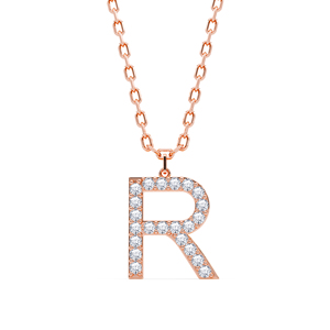 Colgante con Letra Inicial Personalizada Directo de Fábrica con Diamantes VVS VS EF Cultivados en Laboratorio en Plata de Ley 925 con Acabado en Oro - Product Image 2