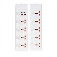 Regleta de Enchufes Universal de 5 Vías al por Mayor de Fábrica con 2 Puertos USB y 2 Puertos Tipo-C, 13A 3250W, Protector contra Sobretensiones, Retardante de Llama, 2m, para el Hogar