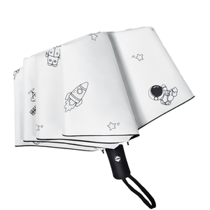Parapluie pliant entièrement automatique en tissu pongé, léger, compact, durable, résistant aux intempéries, pour adultes - Product Image 4