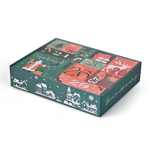 Caja de Calendario de Adviento Navideño de 31 Días, Diseño Rígido de Cartón con Gráficos Festivos, Embalaje de Regalo Reciclable - Product Image 3
