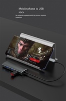 Hub USB 3.0 Type C, adaptateur de transfert de données et de charge, câble OTG, alliage d'aluminium, 4 ports, station d'accueil pour ordinateur portable, USB3.0, tablette, en stock
