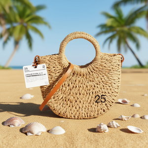 Sac en papier tissé semi-circulaire Angelina Small 26x23x6cm, sac à bandoulière, cadeau promotionnel - Product Image 2